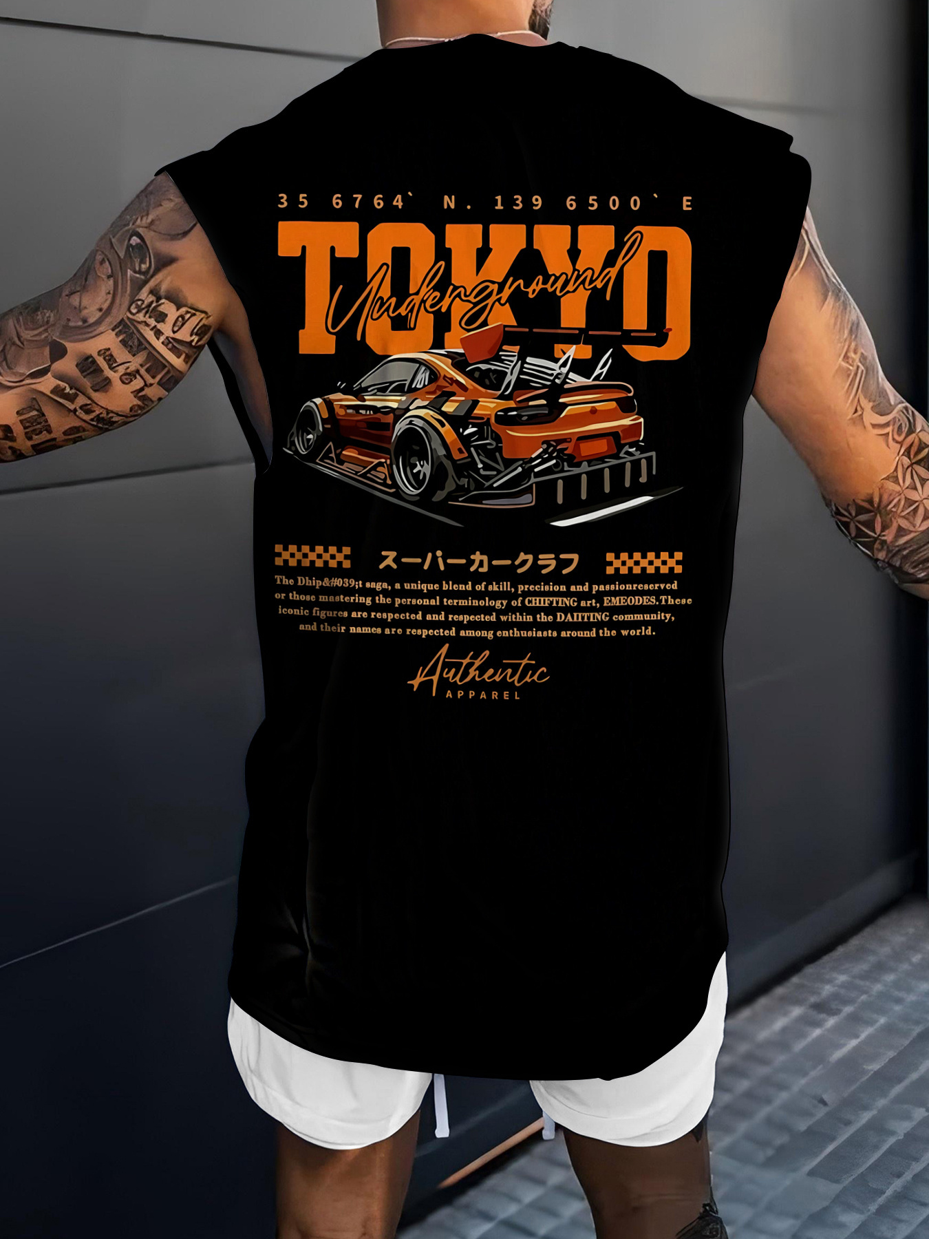 Outdoor Sports - Summer men's sleeveless letter-printed turtleneck sweater
