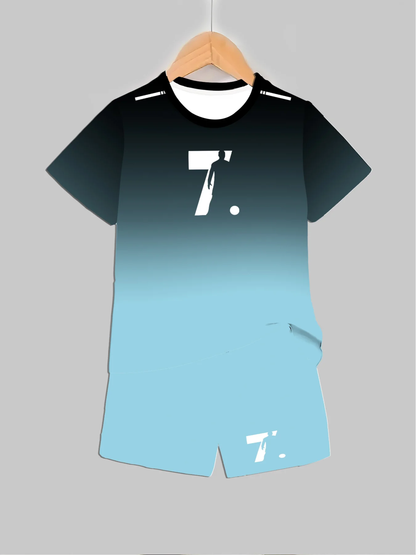 Outdoor Sports Outfit - Kids Clothes Sports Letter Theme Gradient