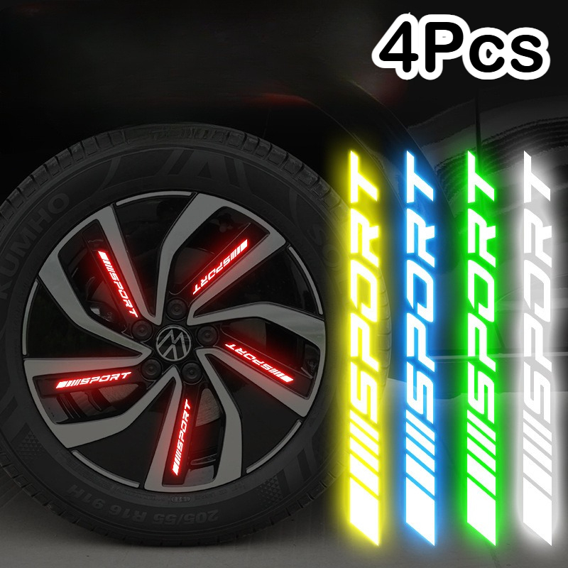 4Pcs Universal Reflective Rim  - Outdoor Sport Logo recensione e prezzo